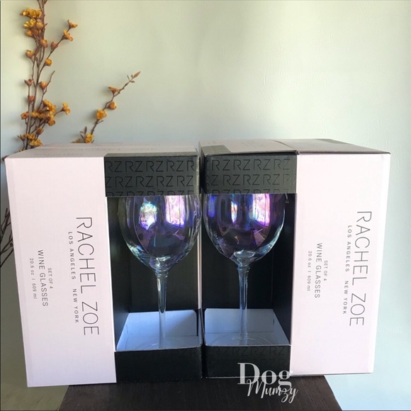 Rachel Zoe Dining 8 Rachel Zoe Waterfall Iridescent Wine Glasses